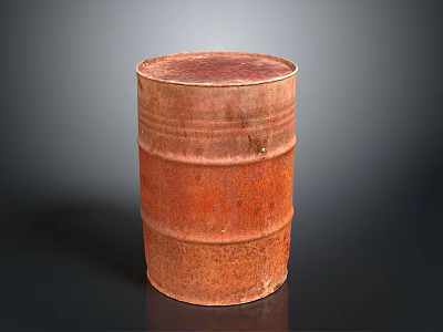 Vintage Rusty Metal Barrel With Cylindrical Design And Weathered Surface Texture 3d model