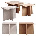 Modern Minimalist Stone And Wooden Coffee Tables With Sleek Geometric Bases Design