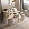 Modern Light Luxury Dining Table Function Dining Table Guest Restaurant 3d model