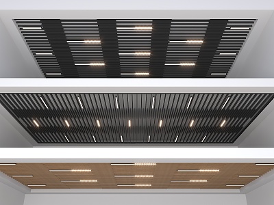 Modern Grille Ceiling Square Ceiling Lvfangtong Tianhua Ceiling Wood Grille Ceiling model