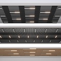 Modern Grille Ceiling Square Ceiling Lvfangtong Tianhua Ceiling Wood Grille Ceiling 3d model