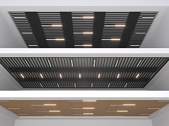 Modern Grille Ceiling Square Ceiling Lvfangtong Tianhua Ceiling Wood Grille Ceiling 3d model