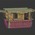 Rustic Bamboo Booth Design With Sloped Roof Open Windows And Woven Walls