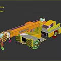 FENGSHUN Yellow Mobile Truck Crane With Extendable Boom And Red Hook Equipment
