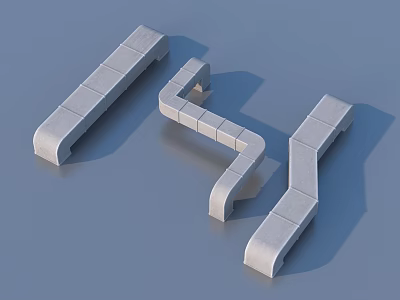 Gray Modular Household Interlocking Blocks For Practical Home Storage Solutions 3d model
