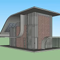 Modern Detached House with Solar Panels on Curved Roof and Contemporary Facade Design