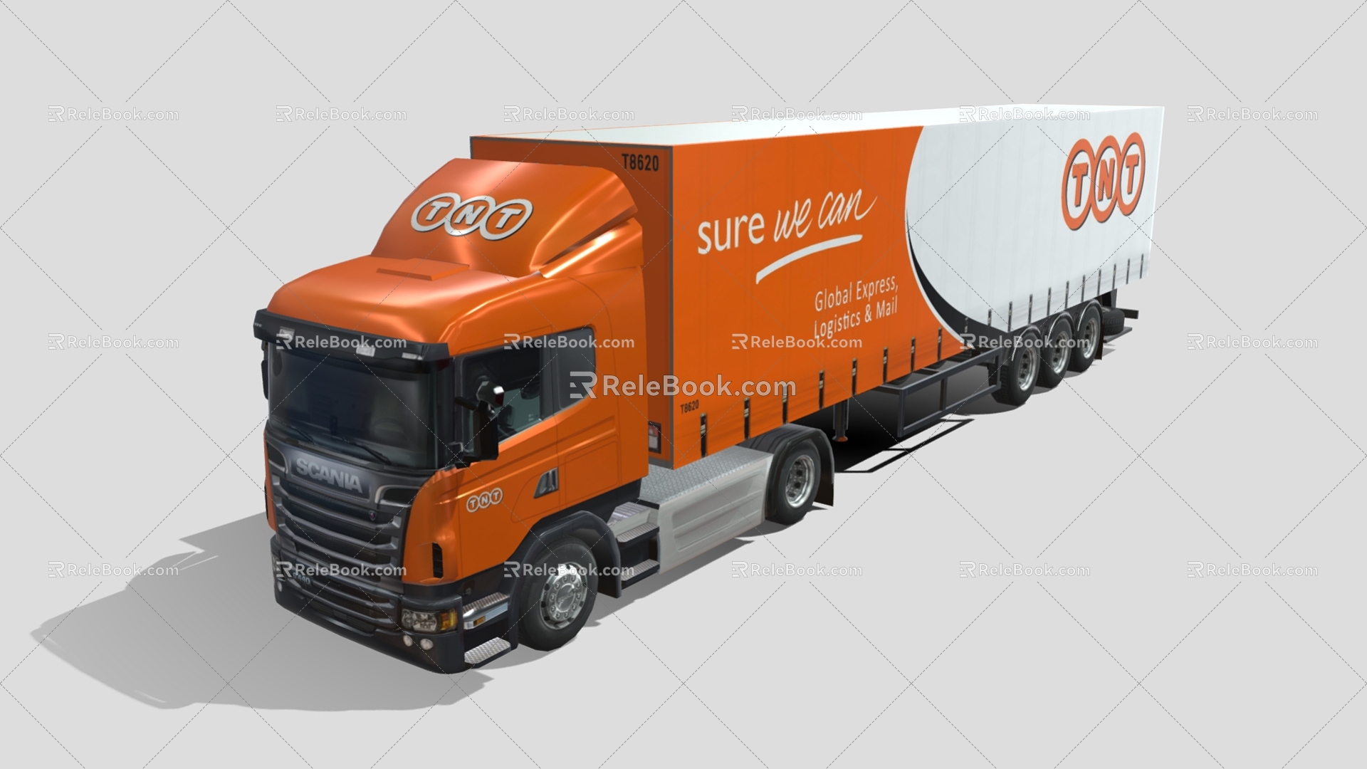 TNT wagon box truck heavy truck heavy truck container truck box truck truck low face number low model simple model super realistic 3d model