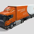 Scania Orange Cab White Trailer Truck With Sure We Can Logo And Design