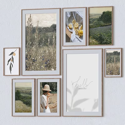 Collection Of Landscape Paintings For Wall Decoration 3d model