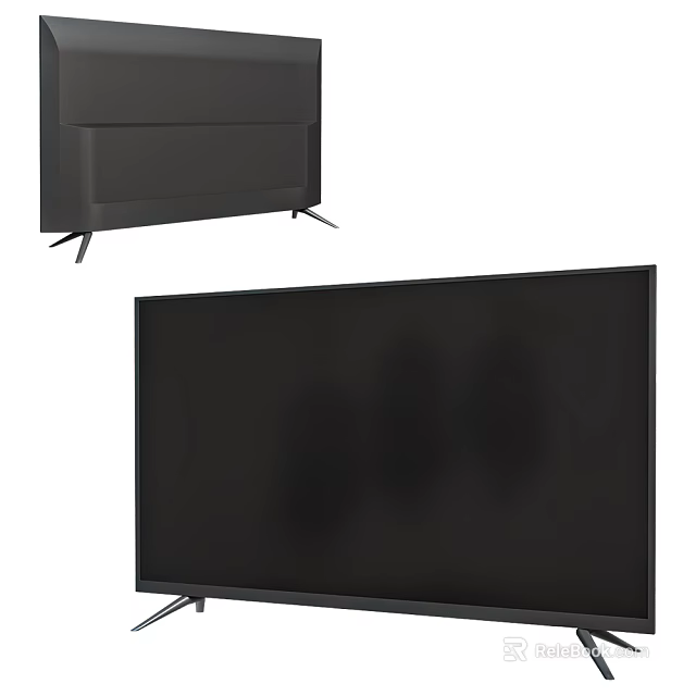 Modern Slim Smart TV Design With Large High Definition Screen And Stable Metal Stand 3d model 