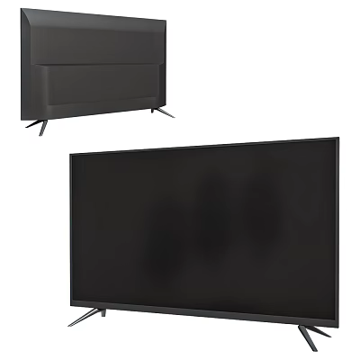 Modern Slim Smart TV Design With Large High Definition Screen And Stable Metal Stand 3d model