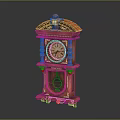 Vintage Wooden Grandfather Clock With Ornate Carvings Gold Accents And Decorative Design
