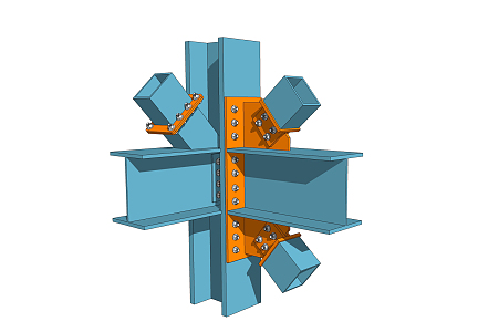 Modern window group angle steel structure connecting member 3d model