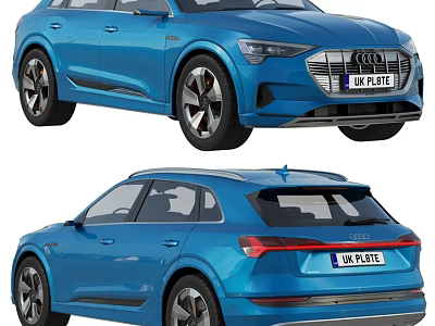 Blue Audi SUV Car Exterior Design With Front And Rear View Styling 3d model