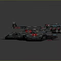 Futuristic Sci Fi Spaceship With Detailed Metallic Structure And Glowing Blue Panels