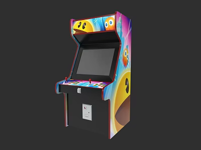 Vibrant Colorful Arcade Machine With Screen And Control Panel For Entertainment 3d model