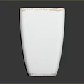 Minimalist White Ceramic Square Sculpture Carving Planter With Textured Surface And Smooth Edge