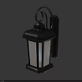Vintage Black Wall Light With Metal Frame Transparent Shade And Curved Top Design