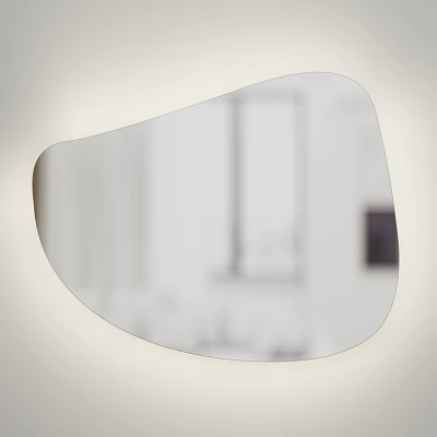 Modern Decorative Irregular Shaped Mirror Reflecting Interior Furniture And Walls 3d model