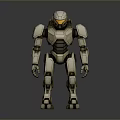 Futuristic Humanoid Mecha Character With Detailed White Armor And Mechanical Structure