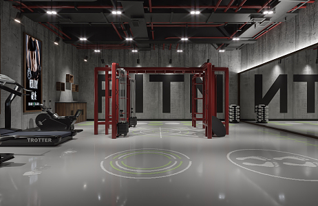 Industrial LOFT gym private teaching 3d model