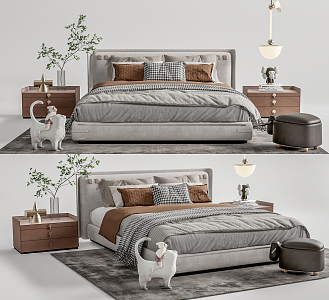 Modern Double Bed 3d model