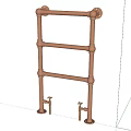 Vintage Brass Bathroom Towel Rack With Multiple Bars Industrial Design
