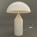 White Modern Table Lamp With Dome Shade And Conical Base For Home Decor 3d model