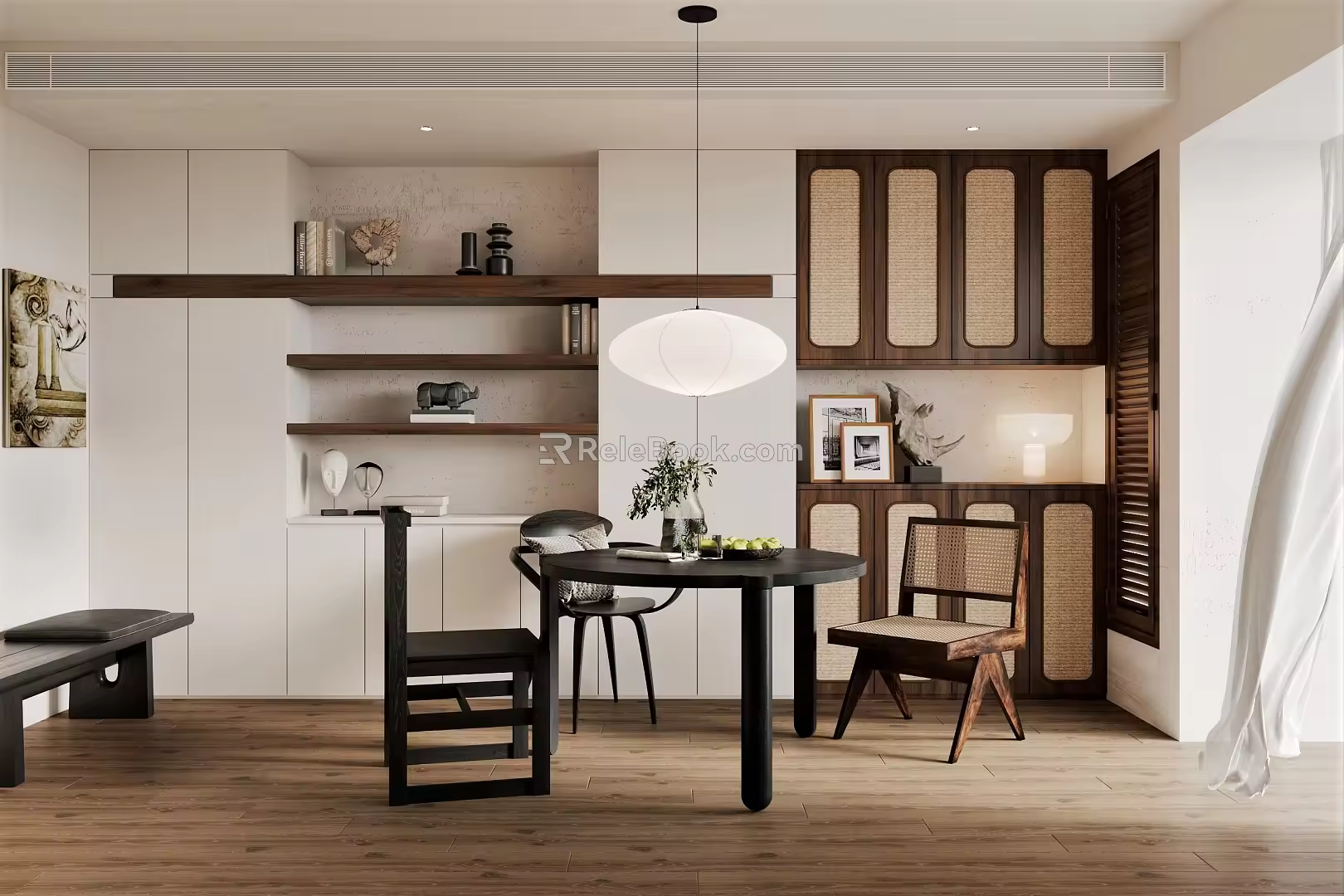 Qui Restaurant Dining Table and Chair Sideboard 3d model