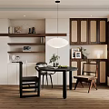 Qui Restaurant Dining Table and Chair Sideboard 3d model