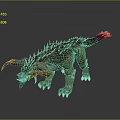 Realistic Brown Spiked Dinosaur Model With Horned Head Sharp Teeth And White Claws 3d model