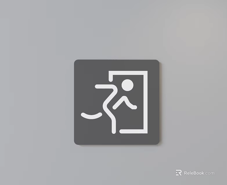 Public Facility Emergency Exit Sign for Building Safety Evacuation Route 3d model 