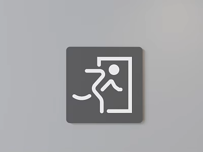 Public Facility Emergency Exit Sign for Building Safety Evacuation Route 3d model