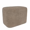 Beige Square Fabric Upholstered Ottoman With Modern Simple Design For Home Use