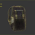 Durable Practical Dark Blue Backpack With Silver Water Bottle For Daily Use