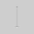 Modern Gold Pendant Lights With Black Disc Shades And Clear Edison Bulbs