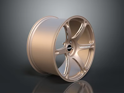 Vossen Gold Car Wheel Rim Automotive Part With Stylish Spoke Design And Shiny Finish 3d model