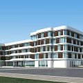 Modern School Building Exterior Design With Multi Story Glass Windows And White Facade