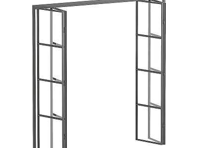 Modern Folding Door With Metal Frame And Glass Panels For Interior Space 3d model
