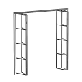 Modern Folding Door With Metal Frame And Glass Panels For Interior Space