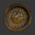 Colorful Carved Ceramic Pedestal Bowl With Intricate Patterns And Central Figural Design