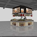 Traditional Chinese Restaurant With Pan Fried Buns Food Display Red Lanterns And Staff