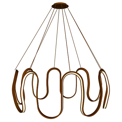 Elegant Modern Chandelier With Sleek Curved Lines And Contemporary Design 3d model