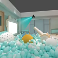 Vibrant Indoor Playground With Slide Stairs Welcome Sign House And Colorful Blocks