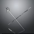 Two Silver Crossed Swords With Ornate Engraved Patterns On Dark Background 3d model