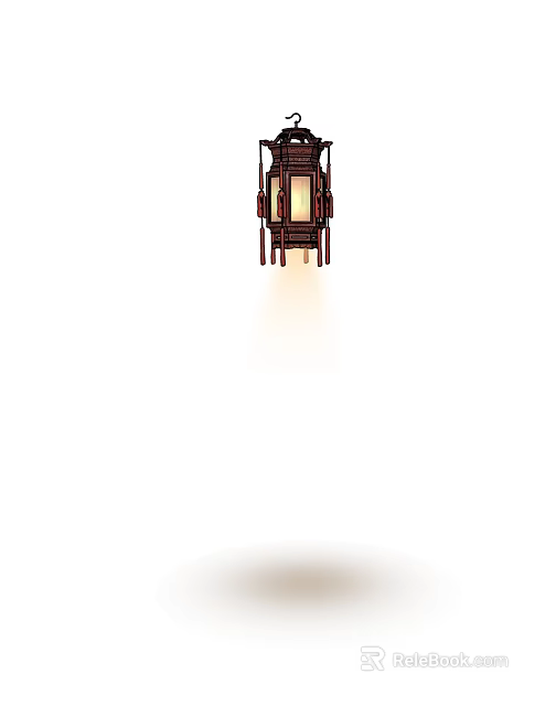 Traditional Chinese Wooden Hanging Lantern with Warm Lit Glow and Intricate Carvings 3d model 