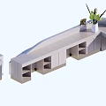 Modern reception desk 3d model