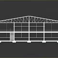 White Building Frame Model With Clear Structure Support Columns Beams And Reflection On Dark Background 3d model