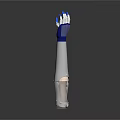 Modern Robotic Mechanical Arm With Blue Hand And White Limb Components