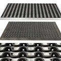 Durable Black Square Carpet Featuring Wave Pattern And Circular Holes Design